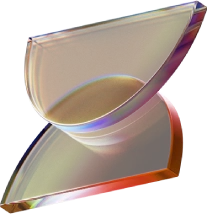 glass ornament with half circle shape